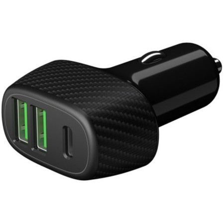 DEPPA car charger (11296) 2 USB QC 3.0, USB-C PD, 42 W, black