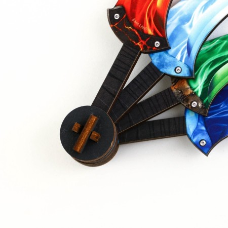Wooden weapons, children's souvenir "four elements", Krambit - shuriken, 12 x 3.2 x 2.4 cm-3