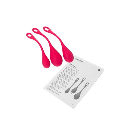 A set of vaginal balls Satiffyer yoni, silicone, red, Ø 2 cm-9