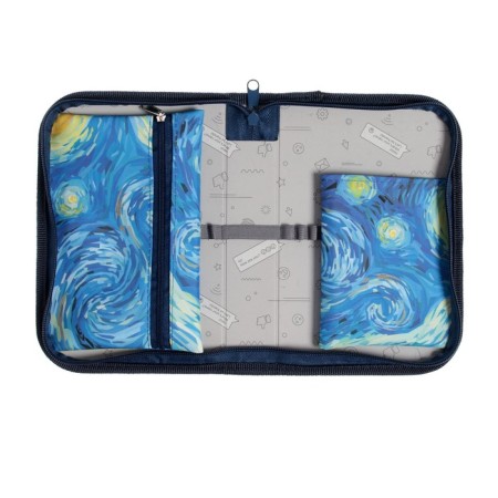 Penal 1 section 140 x 210 x 40 mm, folding pocket and cosmetic bag, fabric, calligrata top content "Paris"-3