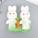 Decor "Zaychat in sprinkling with carrots and grass" set 12 cm
