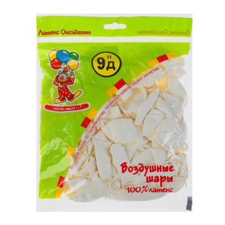 Latex ball 9 ", decorator, set 100 pcs., White color-1