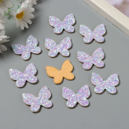 Decor for the creativity of the felt lines "Butterfly" light pink 2.8x3 cm-1