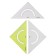 Set of triangles 3 pcs. Calligrata 45* Katet 18 cm, with a transporter, transparent