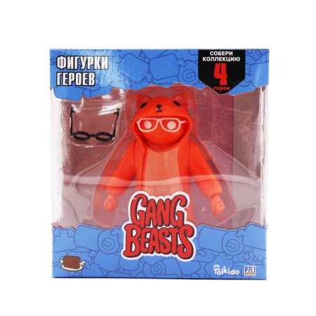 Gang Beasts figurine, with accessories, red color, 11 cm-3