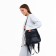 City backpack on lightning, from artificial leather, black color