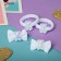 Hair set "Cute" (2 clamps 3.5 cm, 2 elastic bands) Bear white