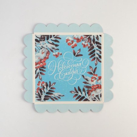 Box for confectionery with PVC cover "New Year", 21 x 21x 3 cm, new year-2