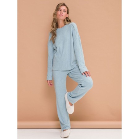 Women's pants, size 48, blue color-3