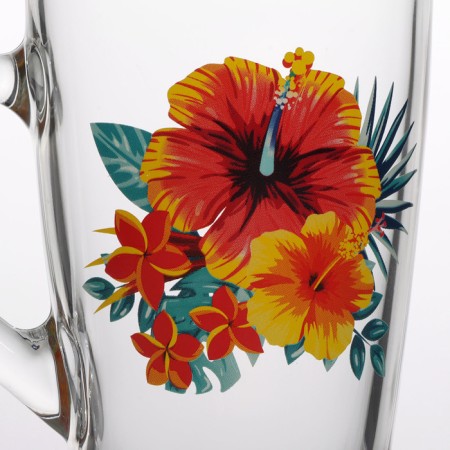 Glass Glass "Tropical Flowers", 300 ml, MIX drawing-1