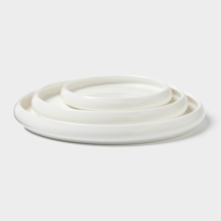 Magistro OliveQueen plates, 3 pcs: D = 14/13 cm, porcelain, white-3