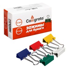 A set of clamps for cauliflower 25mm, 12 pieces, 5 colors, in a cardboard box