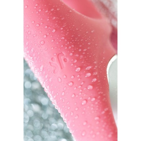 Unrealistic vibrator Satiffyer Hug Me, silicone, pink color-8