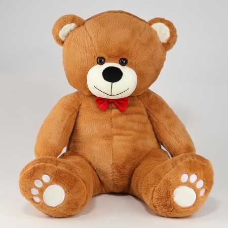 Soft toy "Bear", with a red bow, 70 cm, brown color