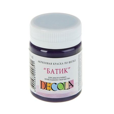 Silk paint "Battika", a bank 50 ml, ZHK Decola, purple 4428607 (water -based acrylic)