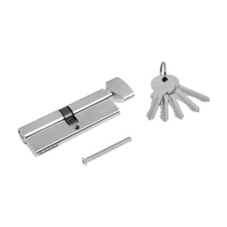 Cylinder mechanism, 90 mm, with a turntable, English key, 5 keys, chromium color