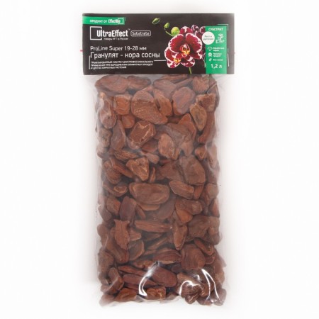 Granulate from the pine bark of UltraEffect Pro Line Super, a faction 19-28 mm, 1.2 liters