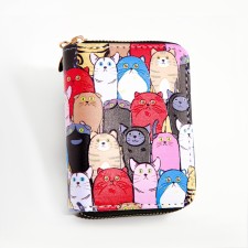 Wallet children 07-01-13 Cats, 11*2.5*9 cm, 3 departure, d/cards, d/coins, multi-flowers