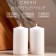 Candle cylinder, 5x10 cm, set 2 pcs, white
