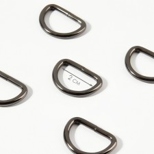 Semi -ring for bags, d = 20 mm, thickness - 3 mm, 10 pcs, black nickel color