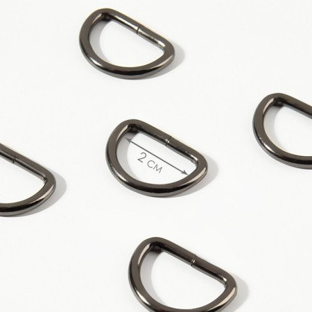 Semi -ring for bags, d = 20 mm, thickness - 3 mm, 10 pcs, black nickel color