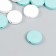 Beads for creativity wood "flat circle" set 20 pcs white, turquoise 0.4x1.5x1.5 cm