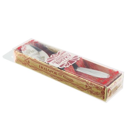 A teaspoon spoon with an engraving "Favorite grandson", in a gift box, 3 x 14 cm.-1