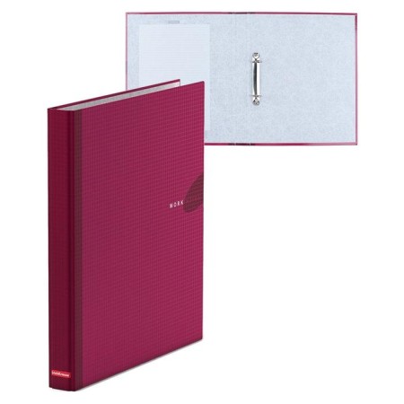 Folder on 2 rings A4, Erichkrause Work Inside, 35 mm, 1750 microns, laminated, solid cover, burgundy