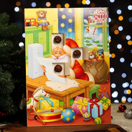 Advent calendar with mini tiles made of milk chocolate "Santa" Assorted, 50 g-1