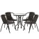 Set of garden furniture: table, 4 stools, brown