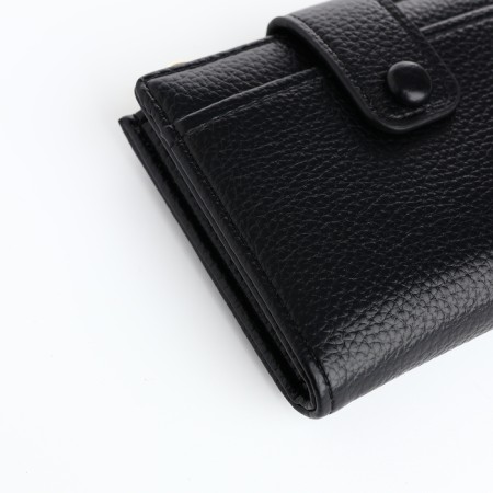 Women's wallet on the button, black color-2