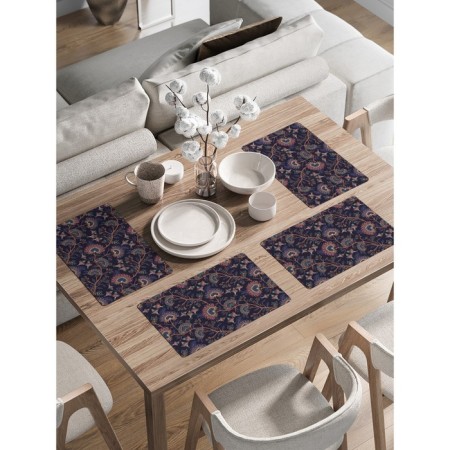 A set of napkins for setting the eastern mood table, rectangular, rounded edges, size 30x46 cm, 4 pcs