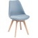 Wooden stool Bonuss array of beech/velor, natural/blue 49x56x81 cm
