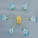 Murano chandelier 6he27 60W Blue gold 78x78x35cm Bayerlux