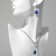 Set 2 objects: earrings, necklace "elite" drops of triangle, blue-white color in silver, 40 cm