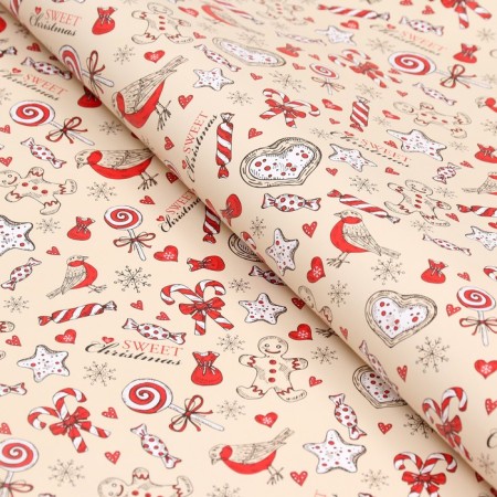 Glossy packaging paper "Christmas candy", 70 x 100 cm, 1 sheet-3