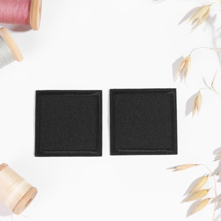 Clothing patch "Square", 4.3 × 4.3 cm, heat -mileyle, black color-1