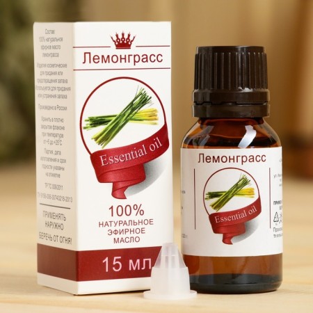 Lemongrass essential oil 15 ml, a bottle-boiler, abstract