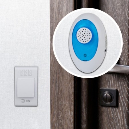 The call of the door era A01 is wireless analog, white with blue, 32 melodies