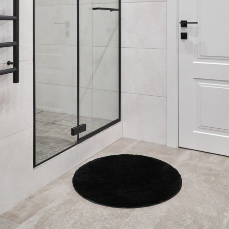 Magma soft rug. Moroshka, for the bathroom 70x70 cm, black color