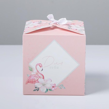 Gift folding box, packaging, “for you”, 12 x 12 x 12 cm-3
