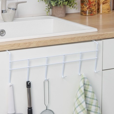 Boar on the door for 6 hooks of the share "mono", 44 × 9 × 15 cm, white color