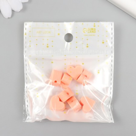 Busina silicone "heart" peach d = 1.4 cm-2