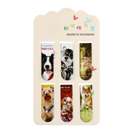 A set of magnetic bookmark for books Calligrata 6 pieces, "dogs", mix-8