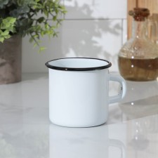 Enameled mug, 400 ml, white color