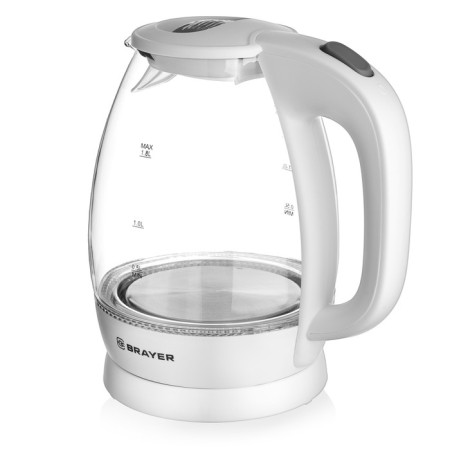 Electric kettle Brayer 1013BR-WH, glass, 1.8 l, 2200 watts, white-7
