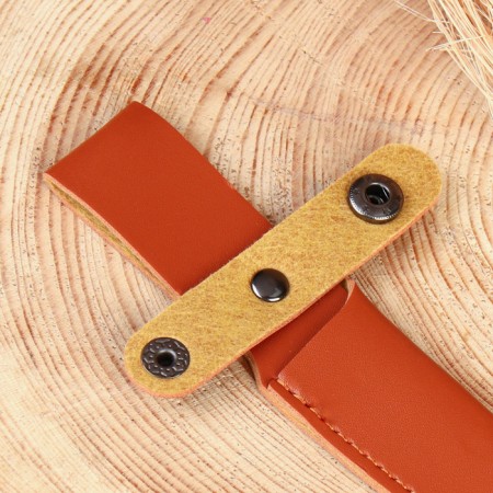 Scabbard - leather knife cover, under the blade up to 9 x 2.5 cm, brown-4