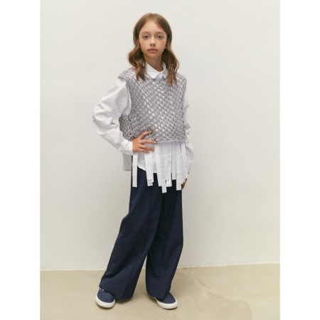 Knitted children's vests Amarobaby Mesh, height 128 cm, color gray color-10