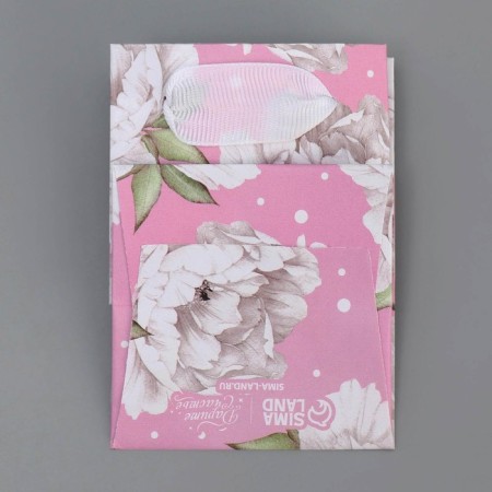 Gift laminated package, packaging, “peonies”, 7 x 10 x 7 cm-8