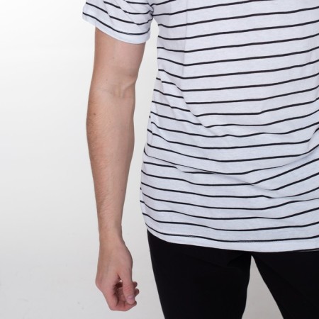 Striped male T -shirt, white color, size 50-1